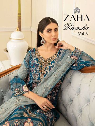 Ramsha Vol 3 By Zaha Designer Eid Special Salwar Kameez Collection